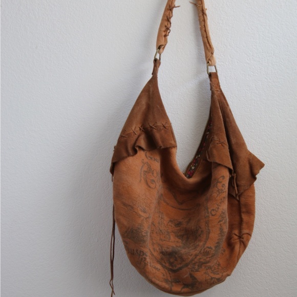COPY - Free People Canvas/Suede Brown Hobo Bag - Picture 4 of 16